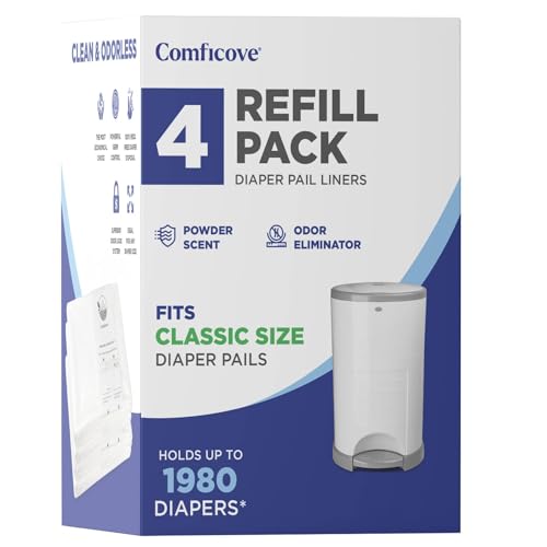 Image of Comficove Refills Compatible with DEKOR CLASSIC Diaper Pails | 4 Pack | Extra Thick Diaper Pail Refill Liners | Fresh Scent | Easy to Replace and Dispose of Diaper Bag | Odorless Baby Diapers Disposal