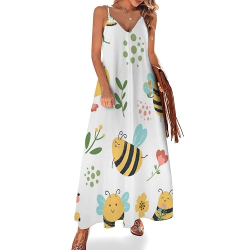 Robe d'été longue fluide contre la chaleur à bretelles fines