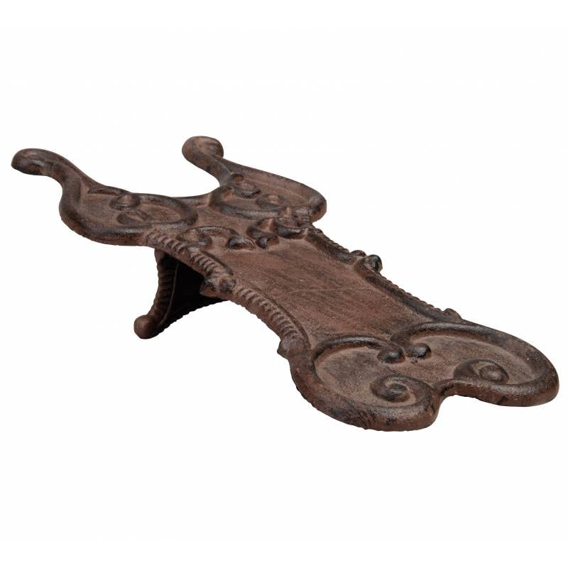 Tire-botte en fonte marron L'Héritier Du Temps 37cm aux motifs volutes retro