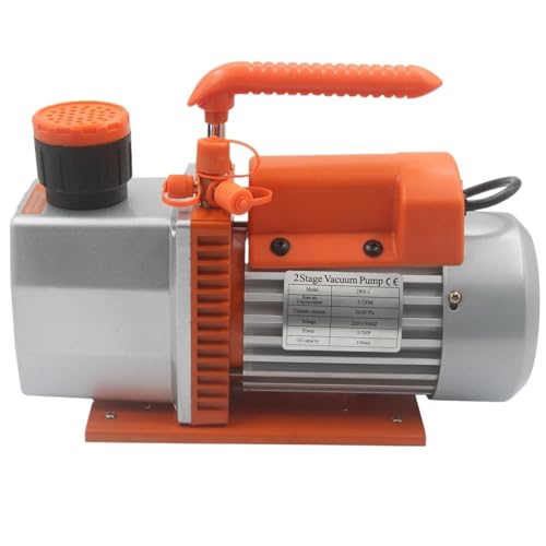 Bomba de vacío rotativa de doble etapa, 1/2 HP, 5 CFM, para aire acondicionado, conexiones 1/4" y 3/8" SAE macho, 110 V miniatura 1