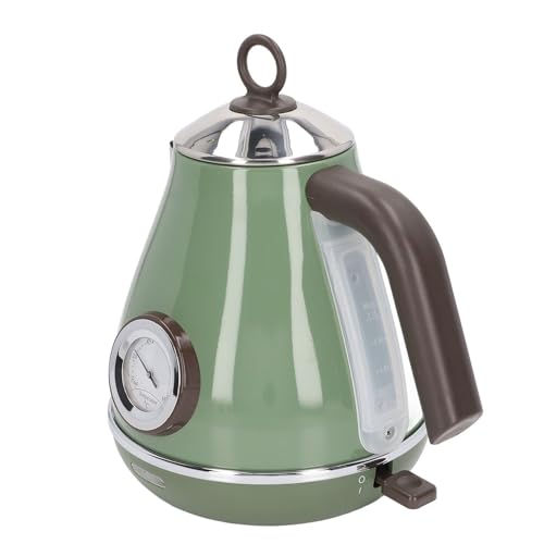 Yinhing Hervidor Eléctrico Retro con Pantalla de Temperatura 220 240V Base Giratoria de 360° Hervidor Caliente de Acero Inoxidable Verde Menta (verde oscuro)