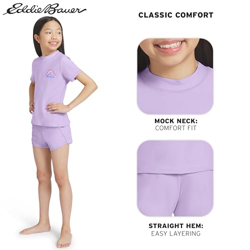 Image of Eddie Bauer Girls' Swim UPF 50+ Short Sleeve Sun Tee Rash Guard Shirt