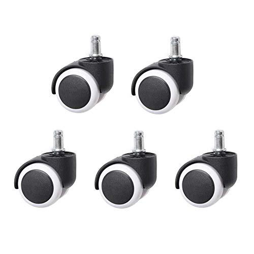 Preisvergleich Produktbild LXESWM Lenkrollen Möbelrollen Bürostuhl Lenkrolle Lenkrollen Wagenräder Möbelrolle Schützen Sie Ihren Teppich / Hartholz, Keine Kratzer / Geräusche, 11mm Standardgröße (5 Stück)