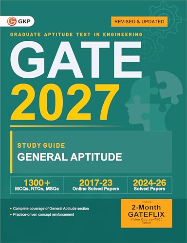 Image of GATE 2027 General Aptitude Guide | 1300+ MCQs & Practice Questions | Solved Papers 2024-26 | 3 Full-Length Mock Tests