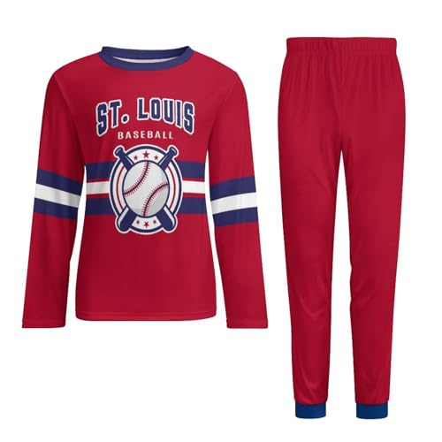 Custom Pajamas Set for Men Women Long Sleeve Sleepwear Name Number Pjs Pants Personalzied Baseball Fan Gift4