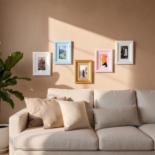 Image of 12 Pcs 2 x 3 Inch Small Colorful Picture Frames Bulk Mini Vintage Antique Ornate Retro Baroque Photo Frames with Backboard for Wall Hanging Tabletop Home Decor Wedding Christmas Display