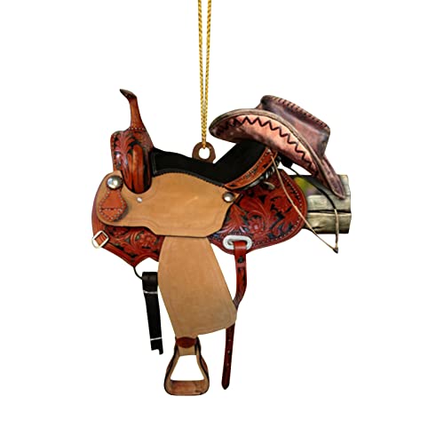 Stained Glass Hangers For Windows Personalized Saddle Acrylic Pendant For Horses Lovers Western Cowboys Sparkly Christmas Decorations #TOP2