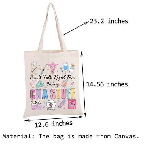 PWHAOO Certified Nurse Assistant Tote Bag Can’t Talk Right Now Doing CNA Stuff Tote Bag CNA Appreciation Gift2