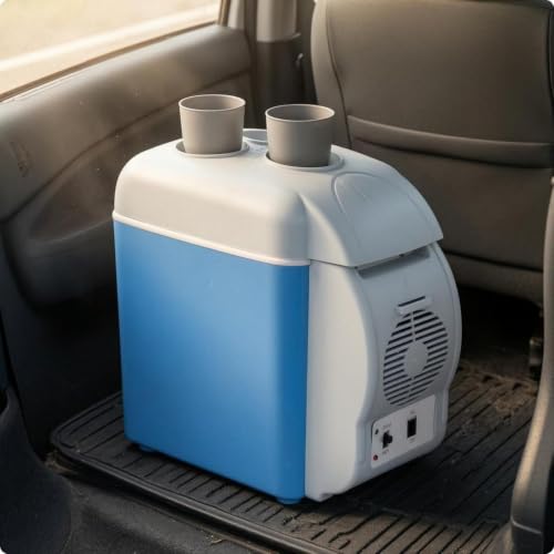 Image of 7.5L Mini Fridge 12V /220V Dual Electrical Potential Mini Fridge Compact Size Electric Chiller and Warmer for Travel, Office, Dorm Room