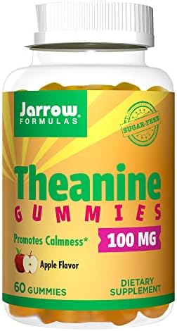 Jarrow Formulas Theanine Gummies 100 mg - 60 Apple Gummies - Neurologically Active Amino Acid - Found in Green Tea - Promotes Relaxation & Calmness - Sugar Free - 60 Servings (PACKAGING MAY VARY) thumbnail