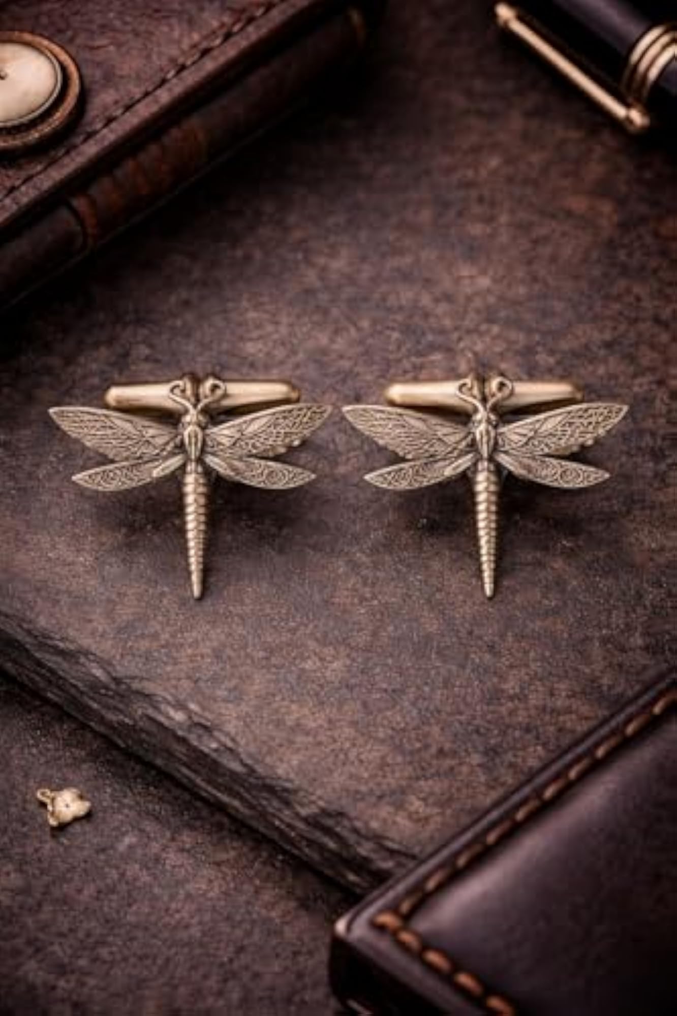 Vintage Dragonfly Cufflinks, Elegant Design