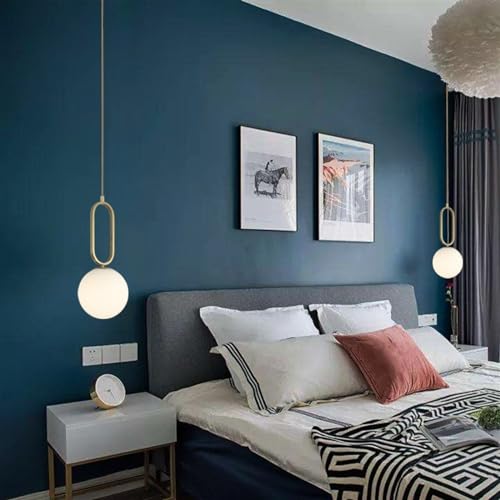 Zitbrox Wireless Pendant Lights Battery Operated Set Of 2,Usb Rechargeable Hanging Light With Remote Timer,Modern Globe Glass Gold Pendant Lighting Fixture For Bedroom Kitchen Island Dining Room thumb #3
