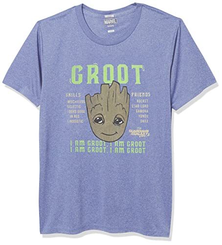Marvel Kids Groot Info T-Shirt Royal Blue Heather Medium