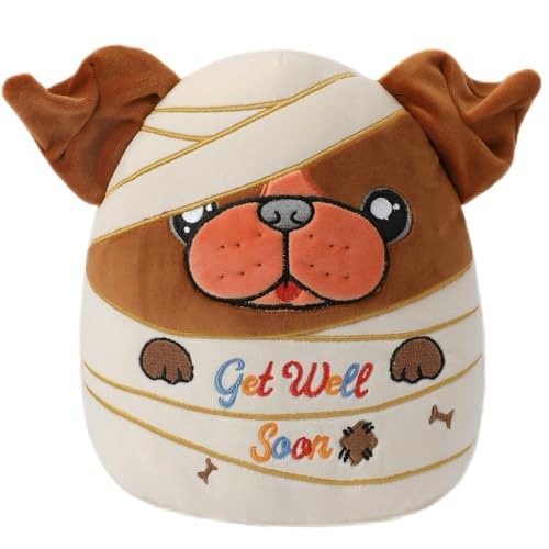 NIUBEHOHO Get Well Soon Plush Dog Injured Bulldog Stuffed Animal Adorable Bandages Perfect Get Well Gift for Bulldog Lovers 9 Inch