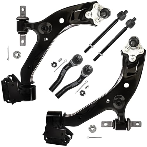 Image of Detroit Axle - 6pc Front End Control Arms Kit for 2015-2016 Honda CR-V, 2 Lower Control Arms w /Ball Joint 4 Tie Rod Ends Replacement