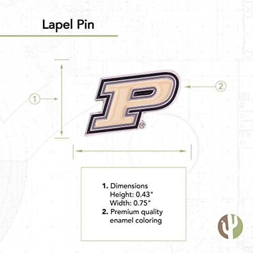 Image of Desert Cactus Purdue University Lapel Pin PUR Boilermakers Made of Metal for Formal Wear, Bag and Hat Jewelry, and Tie Tack