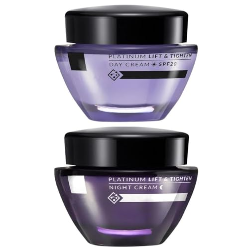 Platinum Day & Night Cream Set, Anti-Aging Moisturizer with SPF 20, 2 x 1.7 fl oz
