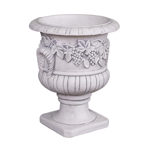 gartendekoparadies.de Grand bac à Fleurs Motif Raisins jardinière Pot de Fleurs en Pierre reconstituée, résistant au Gel