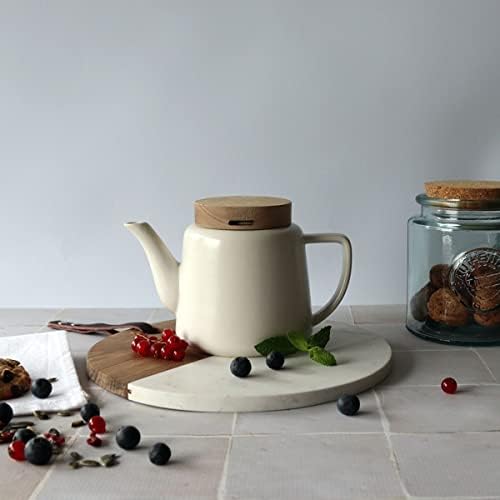 OGO LIVING Théière en porcelaine blanche enzo - Couleur blanche - Pour une grand-mère aigleye - Douche de thé chaude - 6