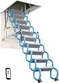 Concertina Loft Ladder Alloy Attic Access Ladder Ceiling Folding Ladder Pull Down Attic Ladder Indoor Stealth Attic Stairs Telescoping Ladder