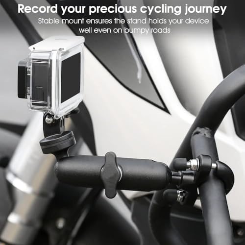 Image of Action Camera Handlebar Mount Aluminium Alloy with 360 Rotate and Adjustable, Compatible with Go Pro & All Action Cameras, for Bike, Motorcycle, and Bicycle