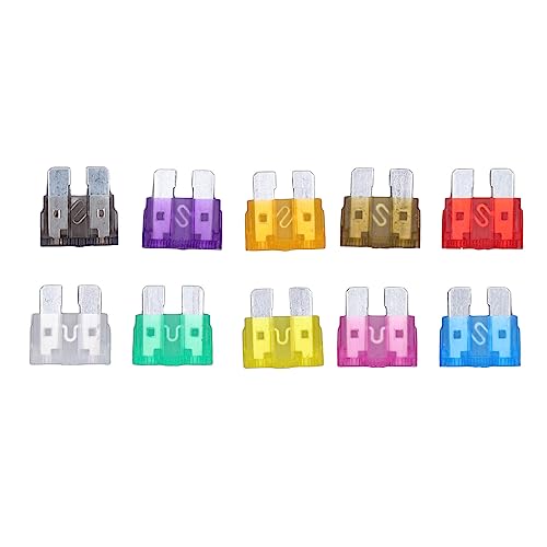 Lâmina de Fusível de Carro 10 Peças Média, Kit de Sortimento de Fusíveis 2-35A, Resposta Rápida para