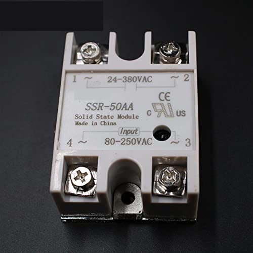 Relé de estado sólido SSR-50AA 50A 80-250VAC interruptor estático AC a AC control industrial 2