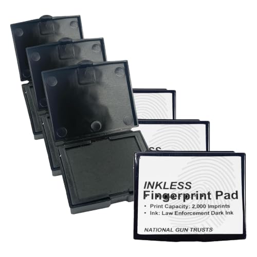 Image of National Gun Trusts - Made in USA - Fingerprint Ink Pad - Law Enforcement Dark Inkless Fingerprint Ink Pad (Pack of 3)