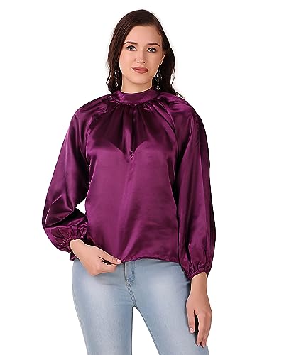 Image of BoheeWohee Women's Full Sleeves Casual Satin Top