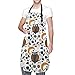Zabawny fartuch dla mężczyzn kobiet z 2 kieszeniami, gotowanie, pieczenie, grillowanie, ogrodnictwo, Kolorowa leśna sowa 61, Rozmiar uniwersalny