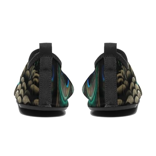 Water Shoes for Women Men Swim Beach Shoes Quick Dry Barefoot Aqua Shoes Peacock Feather Sport Shoes Hiking Shoes3