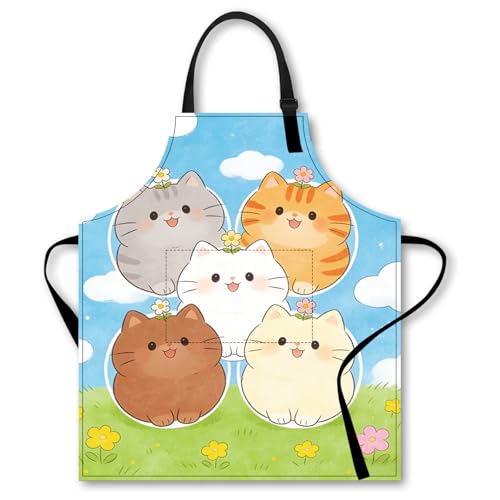 Image of Nuxovilar Decorative Kitchen Apron, 26.77x30.70 Inch Polyester Cooking Wearable Cover