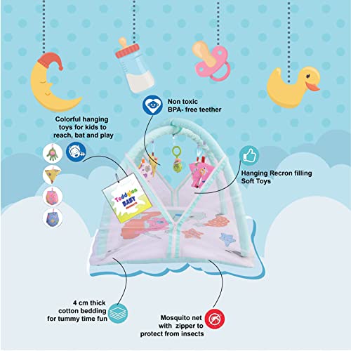 Image of Toddylon Baby Bedding New Born Baby Bed | Mosquito Net | Mattress | Play Gym Bed | Insect Protection Net | Infants | Mosquito Safety Net | Baby Boys Girls (0-6 Months)