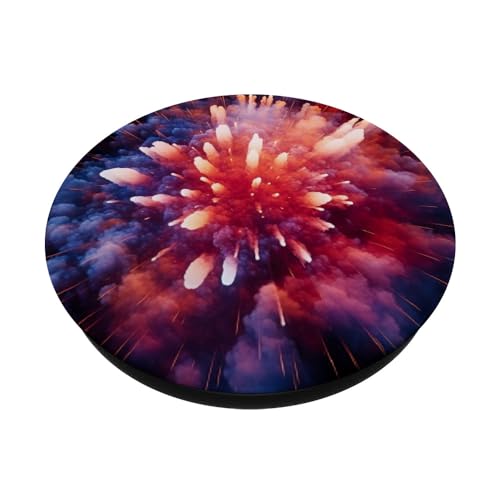 Fireworks Display Firecrackers Pyrotechnic PopSockets Swappable PopGrip, Black - Image 2