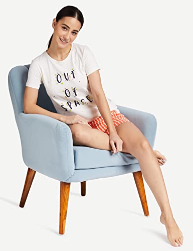 Image of Amazon Brand - Eden & Ivy Women's Cotton Regular Fit T-Shirt and Shorts Night Suit (Night Wear | Lounge Wear Set)