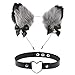 FLOFIA Kit Travestimento Gatto Volpe Orecchie Gatto Volpe Cerchietto Fascia Peluche + Collana Girocollo Accessori Gatto per Costume Giochi Addio al Nubilato Compleanno Festa per Bambini Adulti Grigio