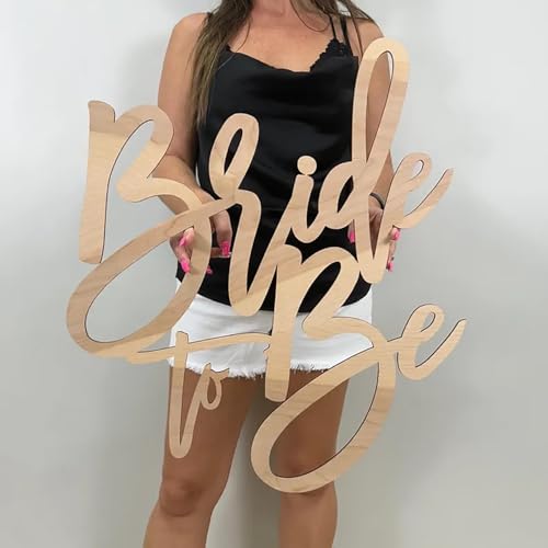 Wooden Bride to Be Sign Wood Bridal Shower Sign for Bachelorette Engagement Wedding Bridal Shower Party Supplies Wedding Party Favors Hen Party Supplies(17.7 * 13.7inch)