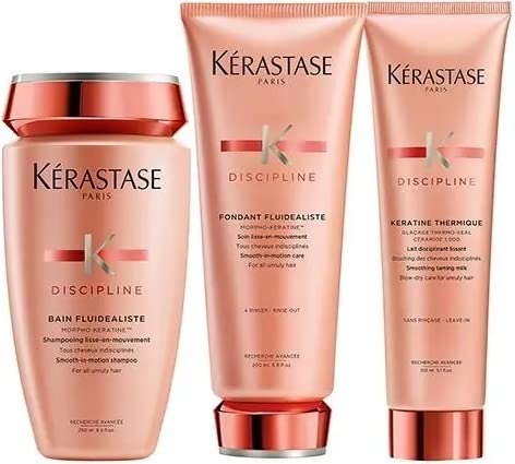 Kérastase Discipline Bain Fluidealiste Smooth-in-Motion 250ml, Fondant 200ml & Keratin Thermique Th