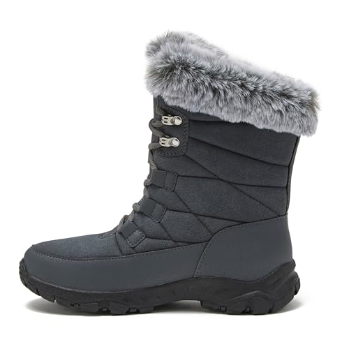 Lands' End Waterproof Insulated Womens Snow Boots, Winter Boots for Women - Dark Grey, 9 Wide by Lands' End - Image 3