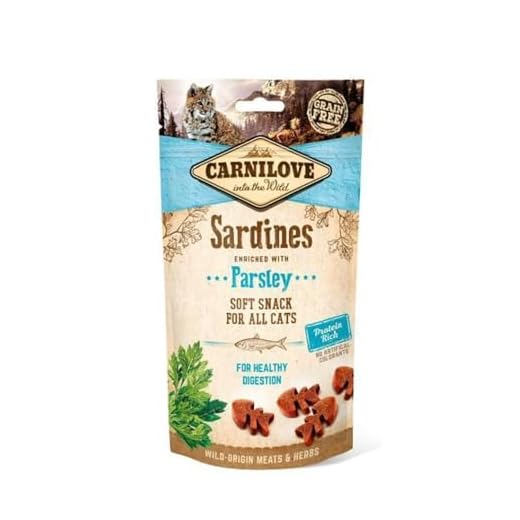 Carnilove Semi-Moist Snack Sardine & Parsley Premios para Gato 50G - Paquete de 33 x 1.52 gr - Total: 50 gr