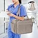 Prokva Krankenschwester Tragetasche für Frauen, Krankenpflege-Kliniktasche mit Akkordeon-Ordner, Krankenschwester Zubehör für die Arbeit und die häusliche Krankenpflege, Kamel
