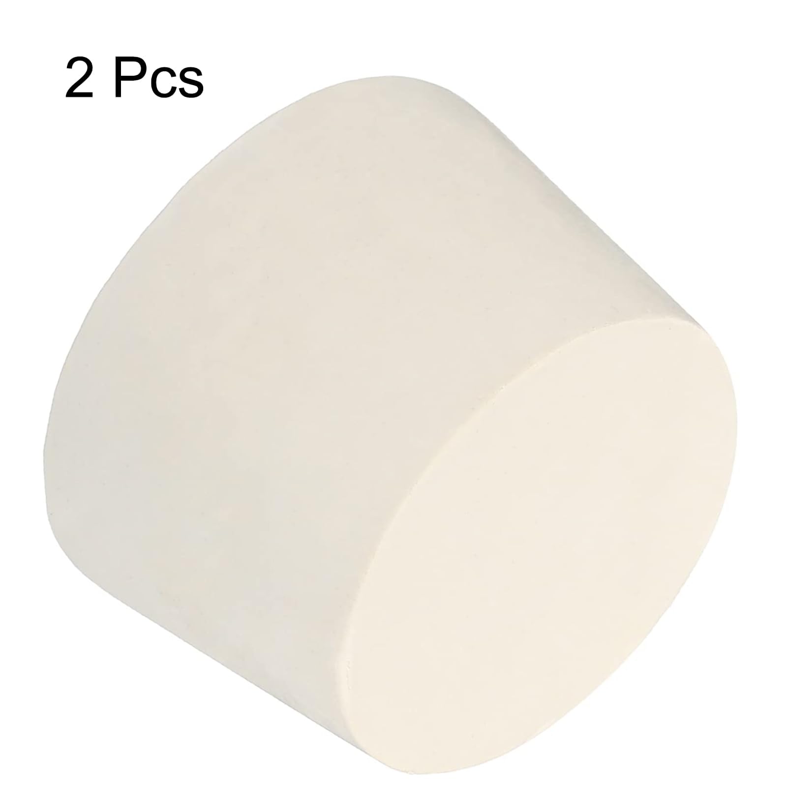 TA-VIGOR 2Pcs Rubber Tapered Plug, 41mm to 50mm Solid Silicone Stopper, Tapered Lab Seal Rubber Stoppers Lab Plug with Hole Test Tube Bungs for Lab Home Flasks Glass Containers Test Tube, White - Image 3