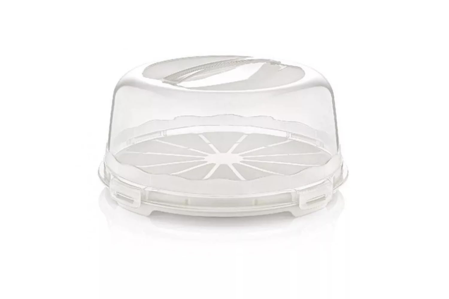 Stolmet Cake Box, Plastic Clear Cake Carrier, Reusable Storage Container for Cupcakes, Muffins or Cakes, Many Styles, Ideal for Transporting Pastries, Cake Box with Lid (Ivory Round)