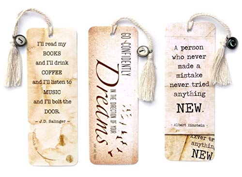Motivational Classic Literary Quote Bookmarks featuring Salinger, Thoreau and Einstein