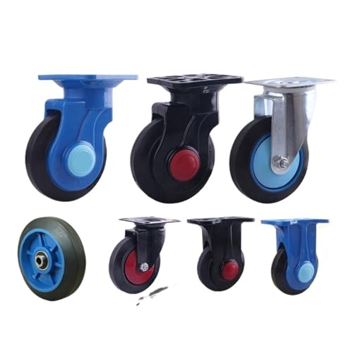Roues de chariot 4 pouces lot de 2 roulettes de manutention silencieuses charge lourde