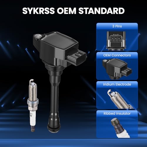 Image of 4-Pack UF708 Ignition Coils & 91187 Spark Plugs Kit Compatible with Nissan NV200 2.0L L4 2013 2014 2015 2016 2017 2018 2019- Replaces 22448-1KT0A & more