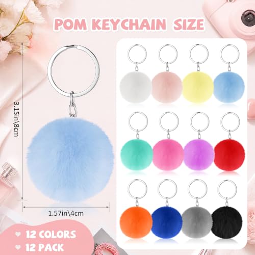 Image of 12 Pack Acrylic Photo Strip Keychains with Colorful Pom Poms, 1 x 3 Inch | Double Sided Acrylic Photobooth Strip Keychains, Easy DIY for Back to School Gifts, Classroom Rewards, Graduation Keepsakes