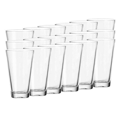 Leonardo Ciao Trink-Glas, Trink-Becher aus Glas, spülmaschinengeeignete Wasser-Gläser, 18er Set, 300 ml, 017206