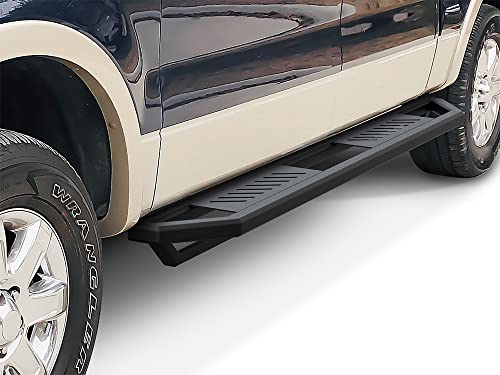 APS 304 Stainless Steel 6.5in Side Bars Square Tube Compatible with Ford F150 SuperCrew Cab 04-08