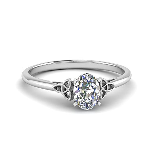 Anillo solitario celta plata minimalista para damas de uso diario